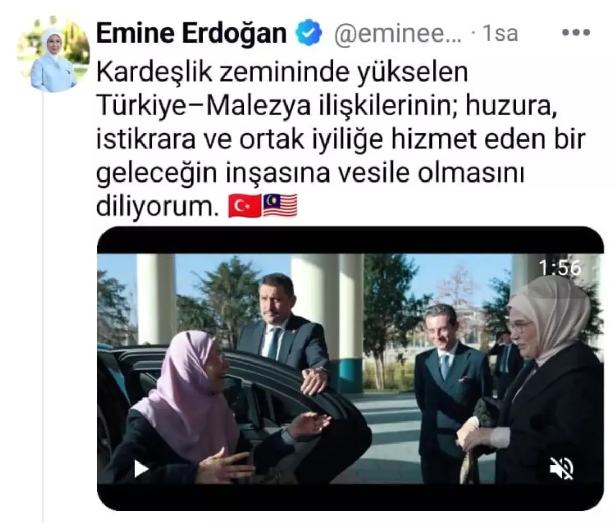 Emine Erdoğan, Malezya Başbakanı’nın eşi Wan Azizah İsmail ile programlarına ilişkin video paylaştı