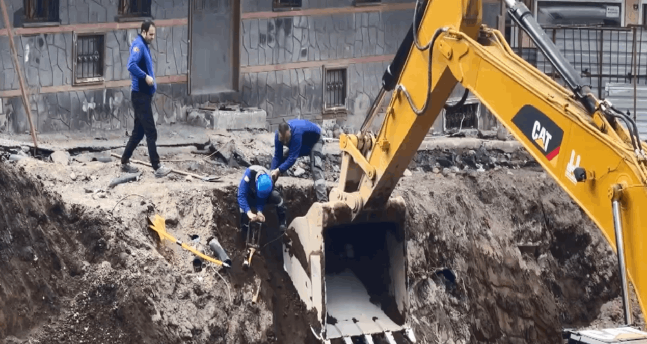 İnşaat Alanında Doğal Gaz Borusu Patladı: Paniğe Neden Oldu